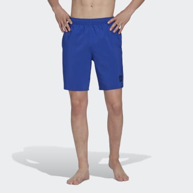 Shorts de Natación Color Sólido Largo Clásico Azul Hombre Sportswear