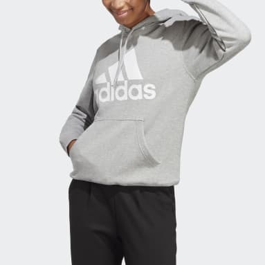 Sweat-shirt à capuche en molleton coupe standard Big Logo Essentials Gris Femmes Sportswear