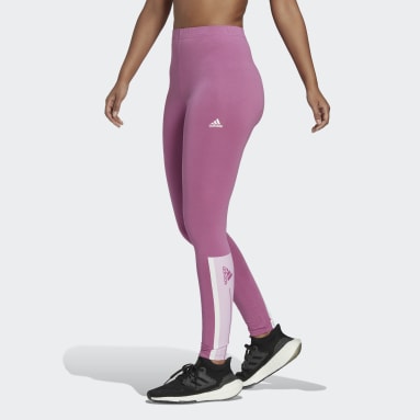 Women Sportswear Purple Essentials Pinstripe Block Leggings