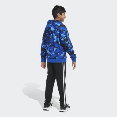 Youth Training Blue Camo Allover Print Pullover Hoodie (Extended Size)