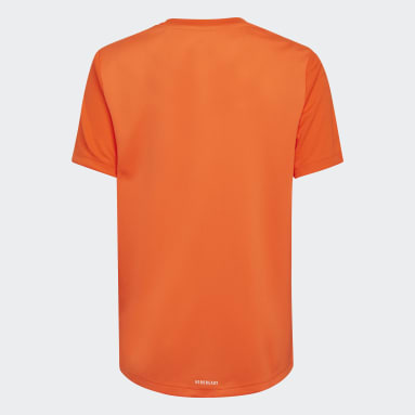 Playera adidas Designed To Move Logo Grande Naranja Niño Sportswear
