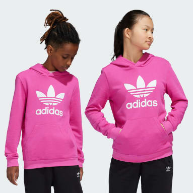 Pink adidas hoodie kids best sale