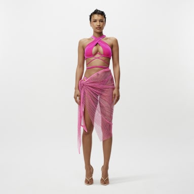 Women Originals Pink Crystal Mesh Sarong Wrap