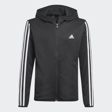 Boys Fitness Og Træning Sort Designed 2 Move 3-Stripes hættetrøje