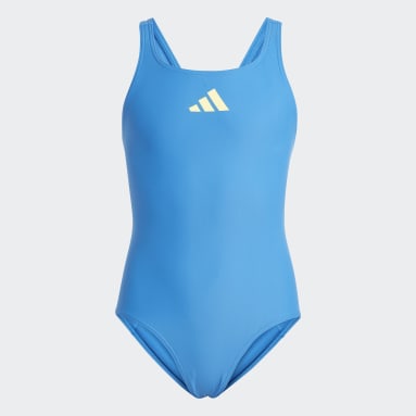 Girls Svømning Blå Solid Small Logo badedragt