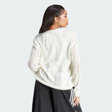 Women Lifestyle White 블루 버전 니트 스웨터