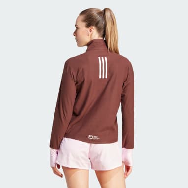 Frauen Running BMW BERLIN-MARATHON 2023 Half-Zip Longsleeve Braun