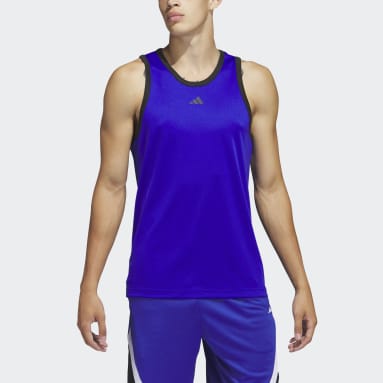 Men Basketball Blue adidas Basketball 3-Stripes Tank Top