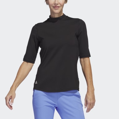 Women's Golf Black Essentials Mock Polo Shirt
