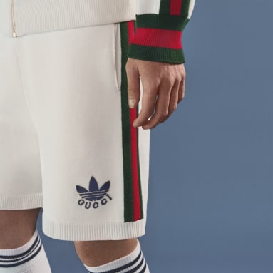 Pantalón corto adidas x Gucci Elastic Viscose Blanco Hombre Originals