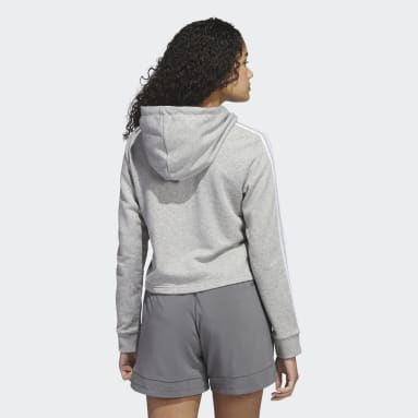 Women's Soccer Grey Spain Cropped 3-Stripes Hoodie