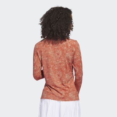 Women Golf Red Ultimate365 Tour Long Sleeve Printed Golf Shirt