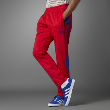 Men's Originals Red Adicolor Heritage Now Striped Track Pants