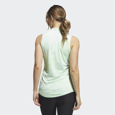 ผู้หญิง กอล์ฟ สีเขียว เสื้อโปโลแขนกุด Essentials