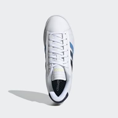 Men Sportswear White Grand Court Alpha Cloudfoam Lifestyle Court Comfort Style Shoes
