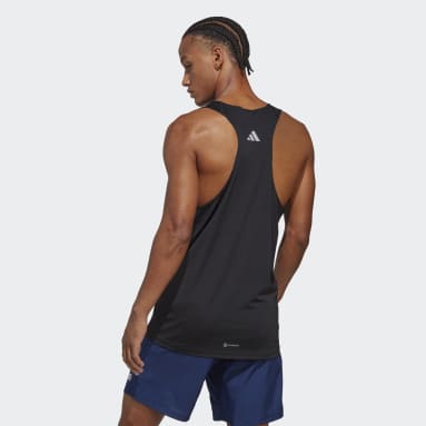 Playera sin magas Run Icons Negro Hombre Running