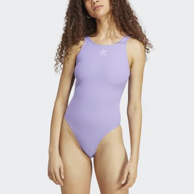 Women's Originals Purple Adicolor Rib Swimsuit