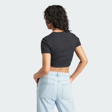 Polera Essentials Rib Negro Mujer Originals