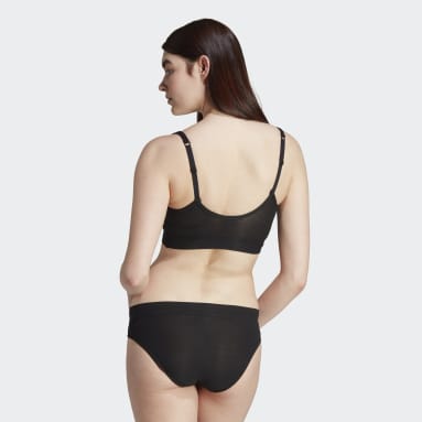 Haut Adicolor Flex Ribbed Cotton Two-Plunge Brami noir Femmes Originals
