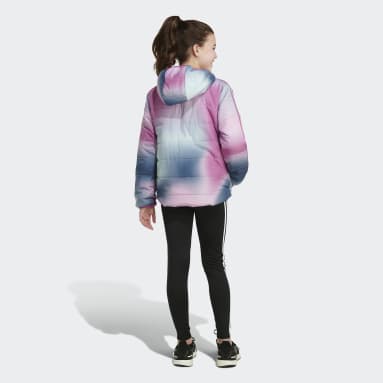 Youth 8-16 Years Lifestyle Purple Classic Allover Print Puffer Jacket