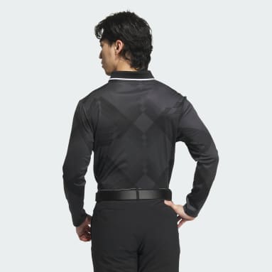 Long Sleeve Print Polo Shirt