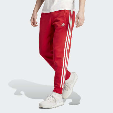 Men's Originals Red Adicolor Classics 3-Stripes Pants