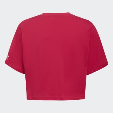 Girls Originals Pink Adicolor Cropped Tee