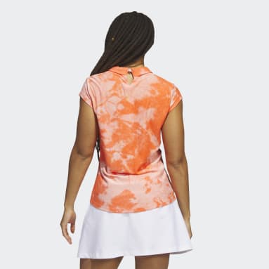 Women Golf Orange Made To Be Remade 백버튼 자카드 셔츠