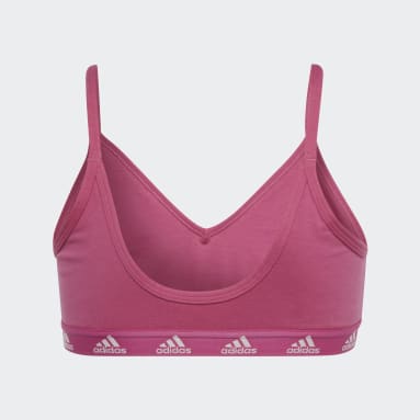 Buy Adidas women padded unlined sports bra light pink Online