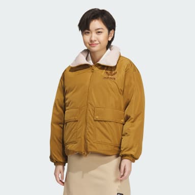 Women Lifestyle Brown 리버서블 다운 재킷