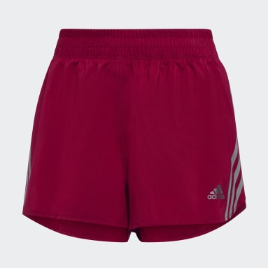 Shorts de Running Run Icons 3 Rayas Rojo Mujer Running