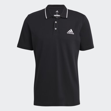 Camiseta Polo Essentials AEROREADY Piqué Logo Pequeño Negro Hombre Sportswear