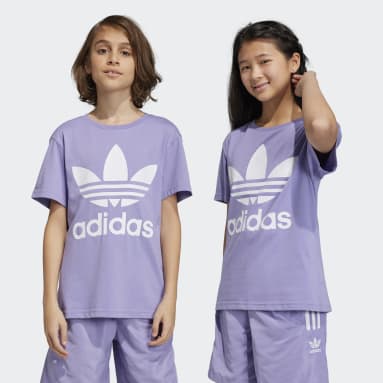 Kids Originals Purple Trefoil T-Shirt