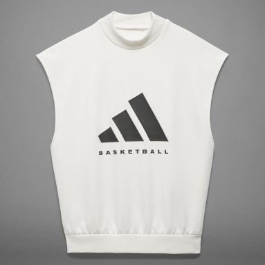 Basketball White adidas Basketball Sleeveless Sweatshirt