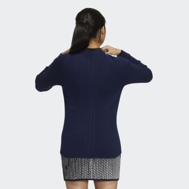 Women Golf Blue 스테이트먼트 블렌디드 캐시미어 풀오버 스웨터