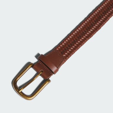 Men's Golf Brown Golf Woven Leather Belt