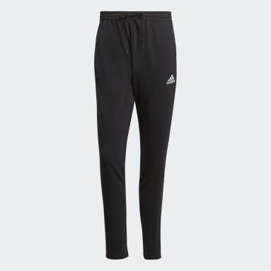 Men Sportswear Black Essentials Single Jersey Tapered Open Hem 3-Stripes Pants