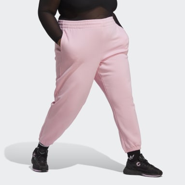 YWDJ Joggers for Women Plus Size Women Fashion Casual Solid Elastic Waist  Trousers Long Straight Pants Pink M 