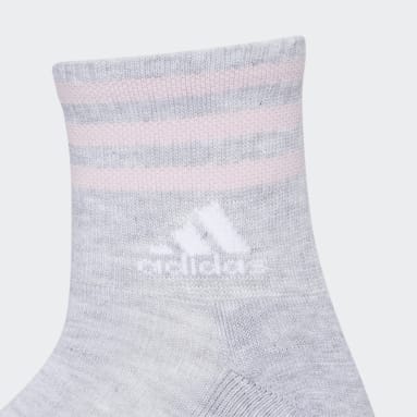 Women Training Grey Cushioned 3-Stripes High Quarter Socks 3 Pairs