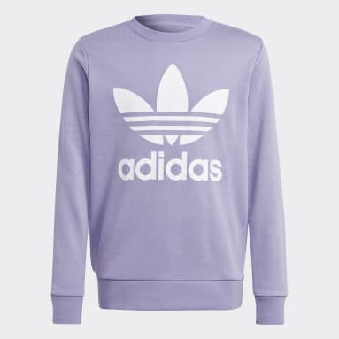 키즈 Lifestyle Purple 주니어 트레포일 크류