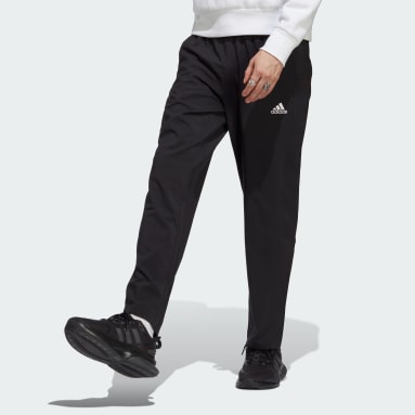 Muži Sportswear černá Kalhoty AEROREADY Essentials Stanford Open Hem Embroidered Small Logo