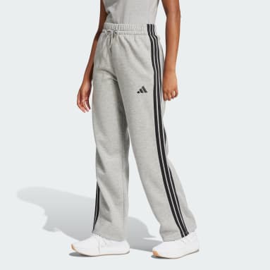 Essentials 3-Stripes Open-Hem Fleece Pants