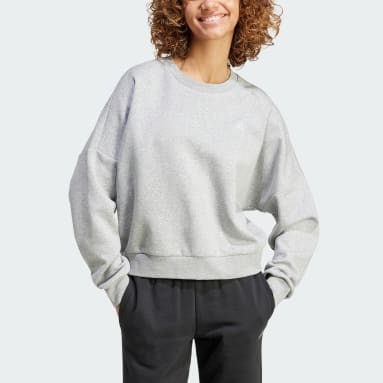 Women Sportswear Grey Essentials Small Logo Feel Cozy Sweatshirt