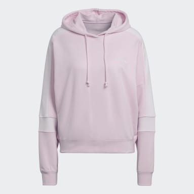 Ženy Originals ružová Mikina s kapucňou Crop