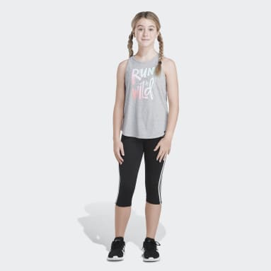 Youth Yoga Grey Heather Curved Hem Tank Top