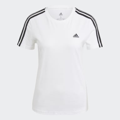 Ženy Sportswear biela Tričko LOUNGEWEAR Essentials Slim 3-Stripes