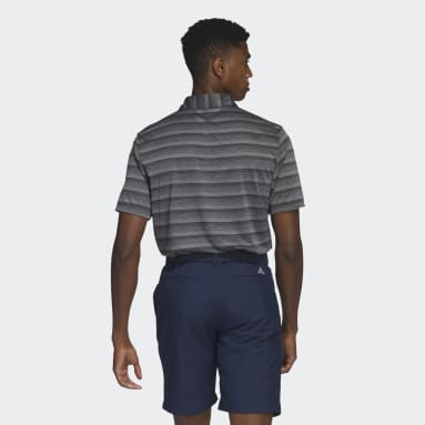 Mænd Golf Sort Two-Color Striped polotrøje