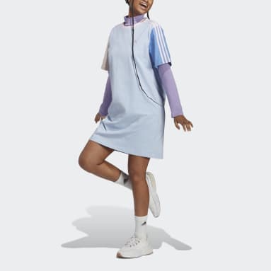 Ženy Sportswear modrá Šaty Essentials 3-Stripes Single Jersey Boyfriend Tee