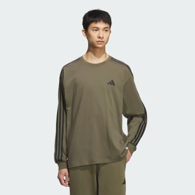 エッセンシャルズ プラス ルーズフィット スリーストライプス 長袖Tシャツ
