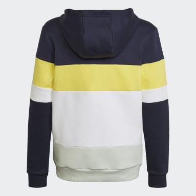 Youth 8-16 Years Sportswear Blue Colorblock Fleece Hoodie